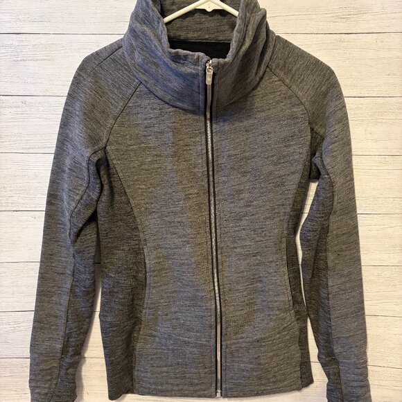 Lululemon Scuba Cowlneck Hoodie Gray Full Zip Jacket Size 6 - Picture 1 of 7